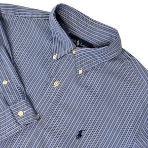 Ralph Lauren‎ Mens LARGE Classic Fit Striped Button Down Long Sleeve Shirt